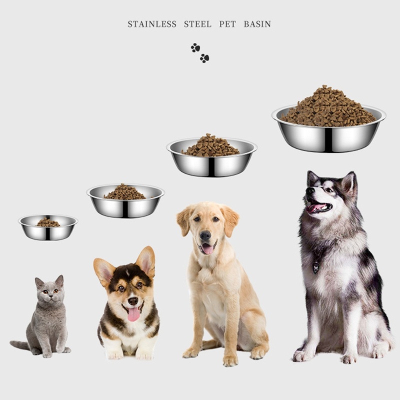 Mangkok Makan / Minum Bahan Stainless Steel Kapasitas Besar Untuk Anjing / Kucing
