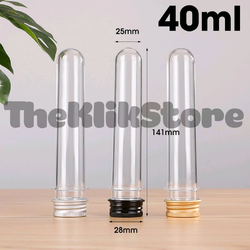 

40ml Plastic Test Tube Bottle Aluminium Cap Botol Plastik Tabung Reaksi Tutup Aluminium Food Grade Hampers