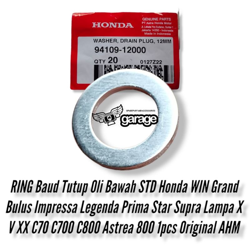 Ring Baud Tutup Oli Bawah STD Honda WIN Grand Bulus Impressa Legenda Prima Star Supra Lampa X supra 