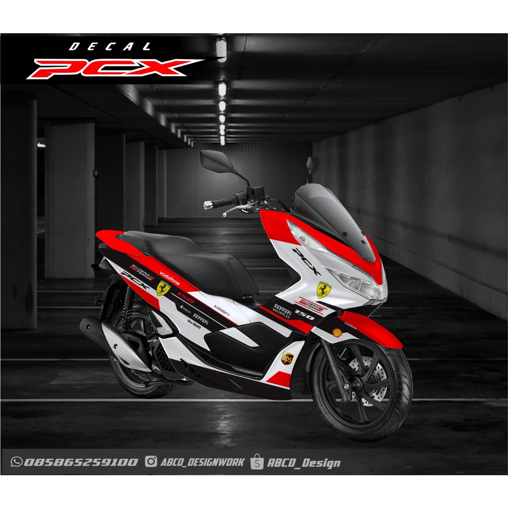Decal Full Body PCX 150 / 160 motif ferarri//decal pcx 160 terbaru//decal pcx keren