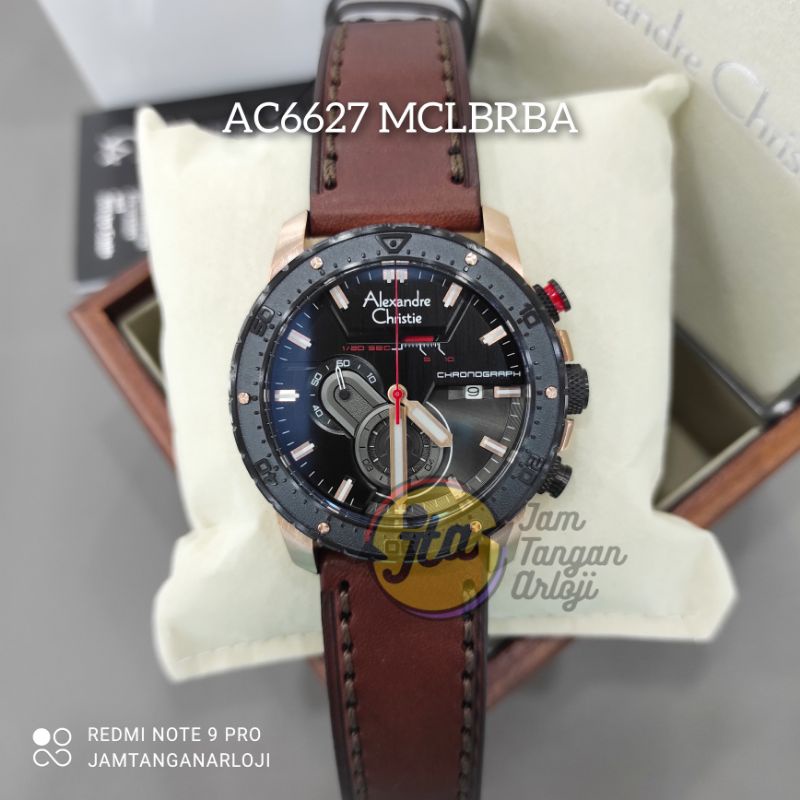 New Alexandre Christie AC 6627 Jam Tangan Pria AC6627 Original MCLBRBA Black Rosegold