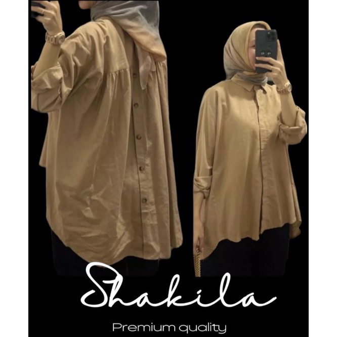 kemeja wanita dewasa//kemeja linen//atasan cewek//kemeja polos wanita