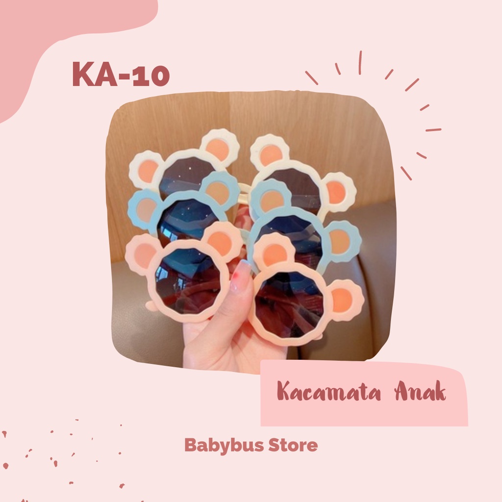 BBS KA-10 Kacamata Anak New Trend/Fashion Anak Terbaru Telinga Beruang kacamata Bulat hitam High Quality Import