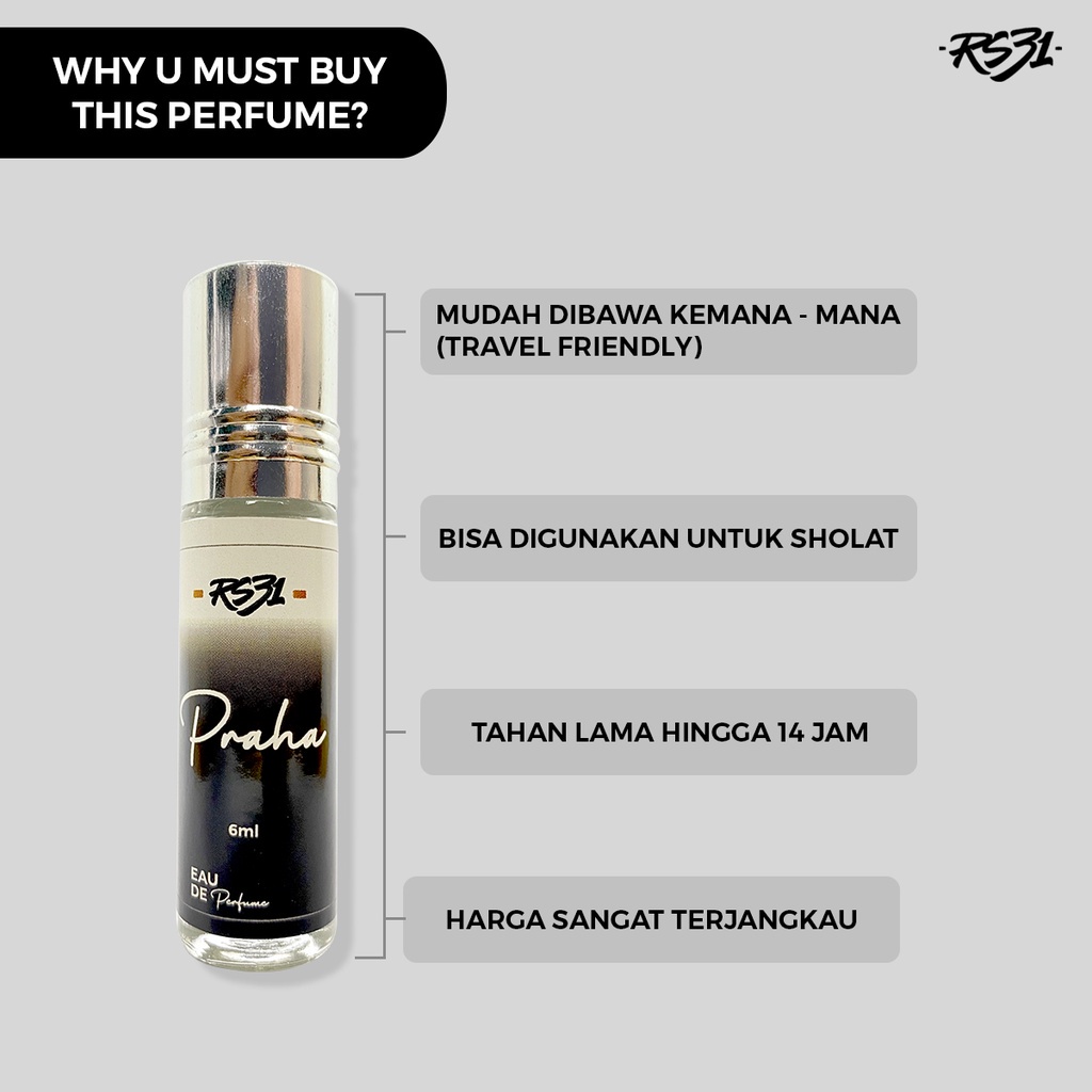 RS31 Eau De Parfum Roll On Pria / Parfume Minyak Wangi Spray EDP Mini Travel Size Wanita Unisex