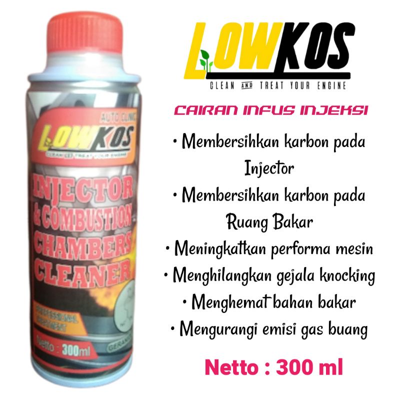 LOWKOS - CAIRAN INFUS INJEKSI 300 ML Pembersih Injektor dan Ruang Bakar Mesin