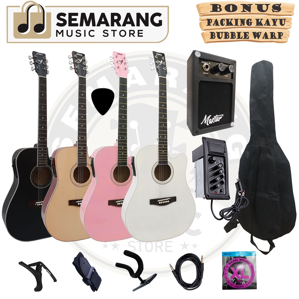 Gitar Akustik Elektrik Custom Standart Paket Super Komplit