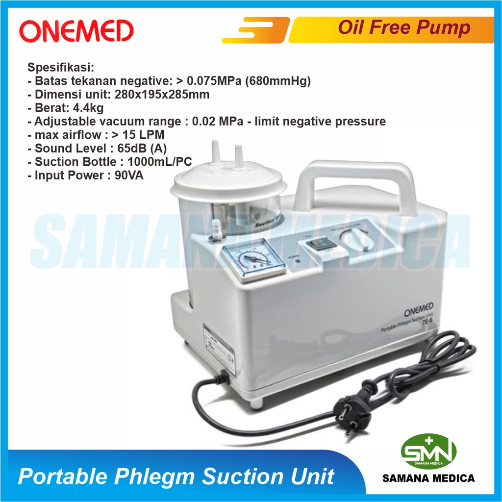 Portable Phlegm Suction Unit 7E-B / 7E-C ONEMED Alat Hisap Lendir Homecare kebutuhan tinggi dari rumah sakit / praktek dokter ONEMED Promo Murah