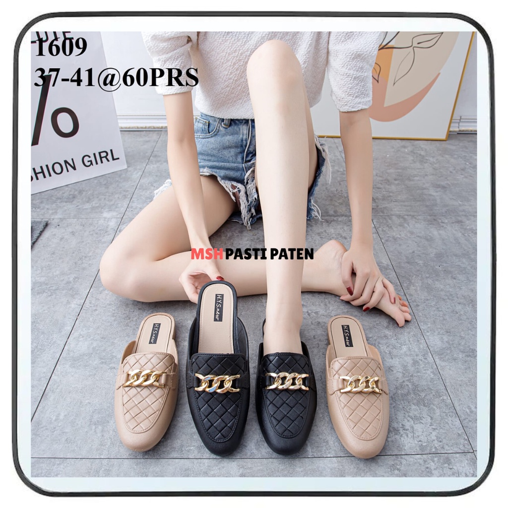 Sepatu sandal slip on impor wanita dewasa Sandal glaiator hys 1609 size 37-41