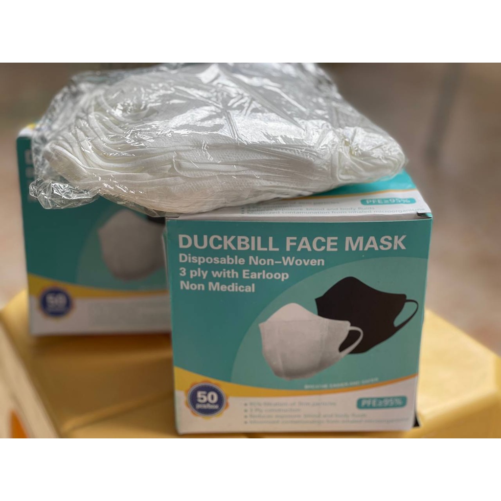 [MS] Masker duckbill garis facemask 1box isi 50pc