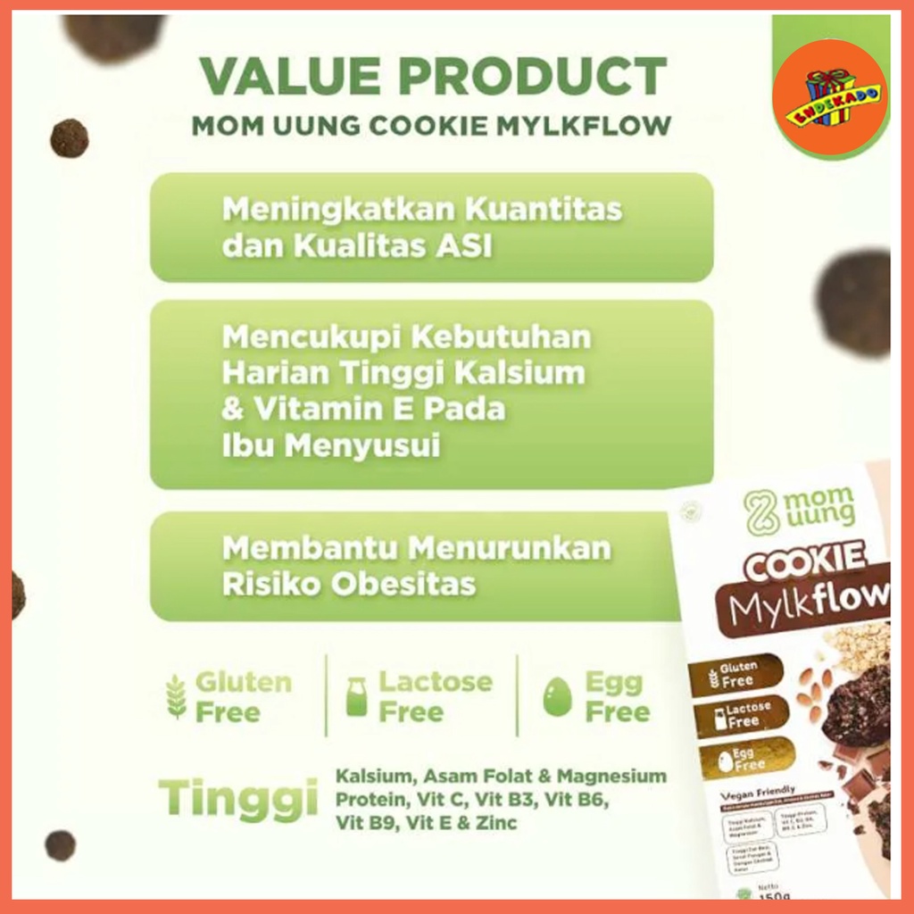 MOM UUNG COOKIE MYLKFLOW - Free Gluten - Vegan Friendly - Kukis Sehat