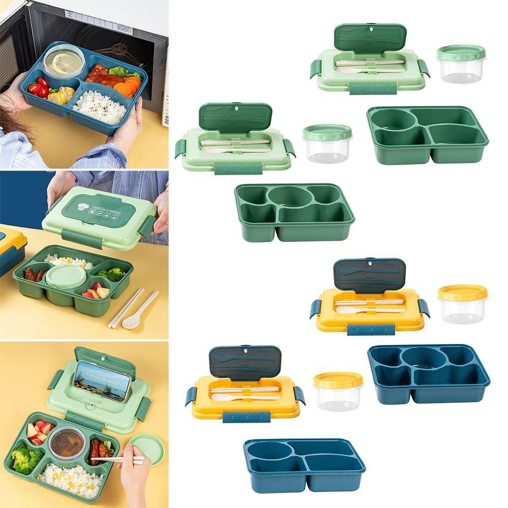 Solighter Five Grids Lunch Box Mudah Dibersihkan Sealed Waterwash Microwave Bento Box