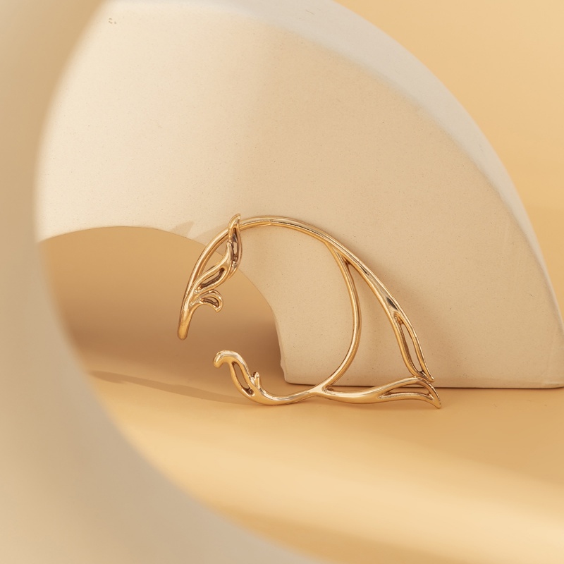 1pc Anting Kait Gantung Desain Telinga Kucing Hollow Gaya Simple Serbaguna Untuk Wanita