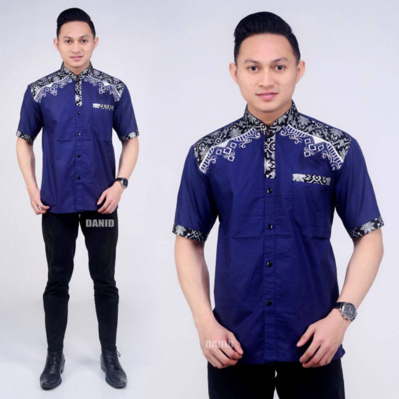 Koko Bordir Kombinasi Batik Lengan Pendek Terlaris Size M, L, XL #9 ( ORIGINAL )