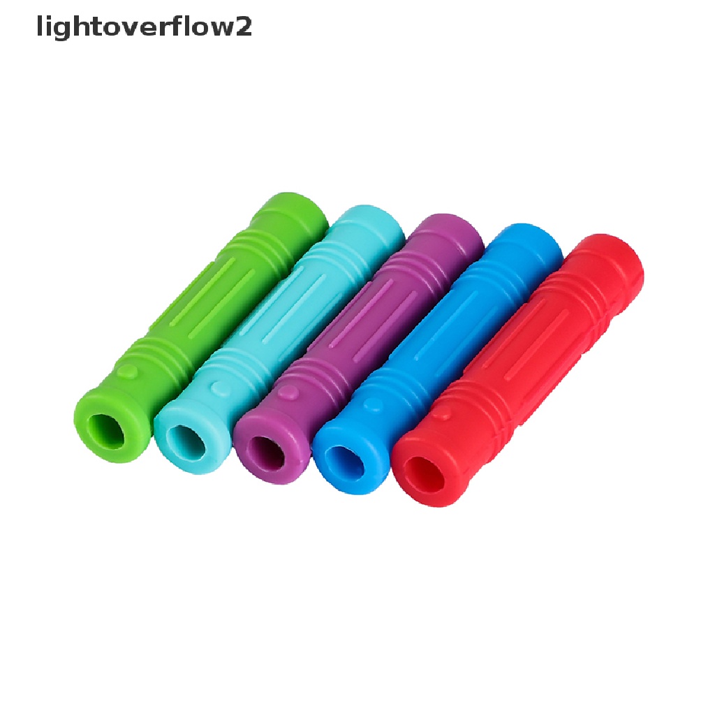 (lightoverflow2) 1pc Mainan Gigit Pensil Silikon Warna Warni (ID)