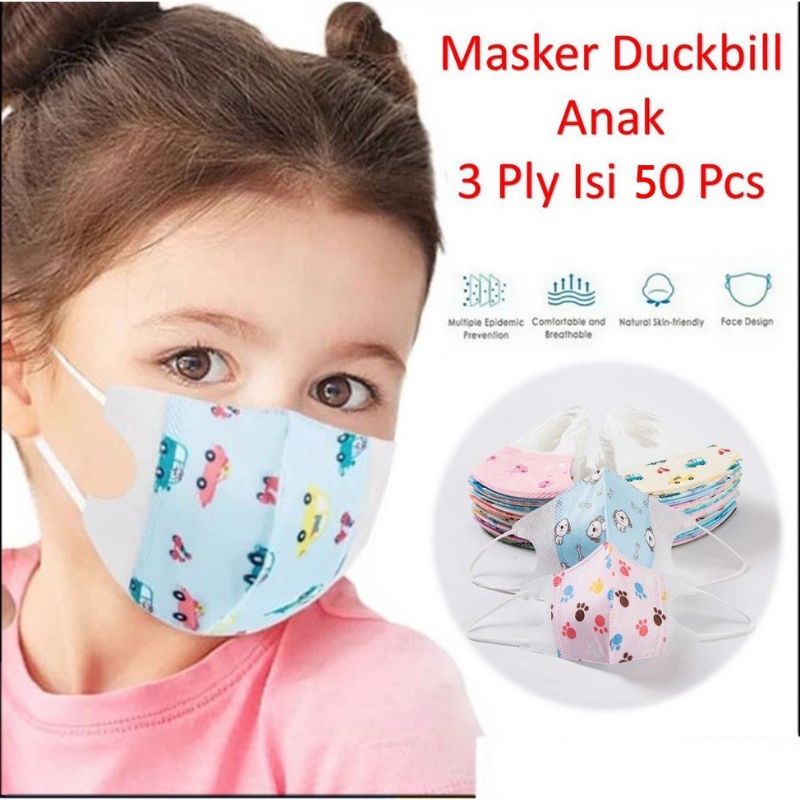 Masker Duckbill Anak // Masker Anak // Masker Duckbill isi 50