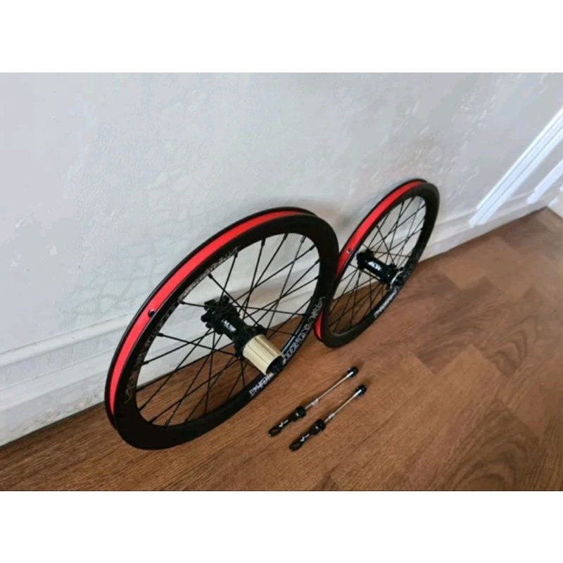 Wheelset Roda Sepeda Lipat Merk XLR8 Size 16 plus Atau 349 Fnhon Gust Disc Brake Cakram
