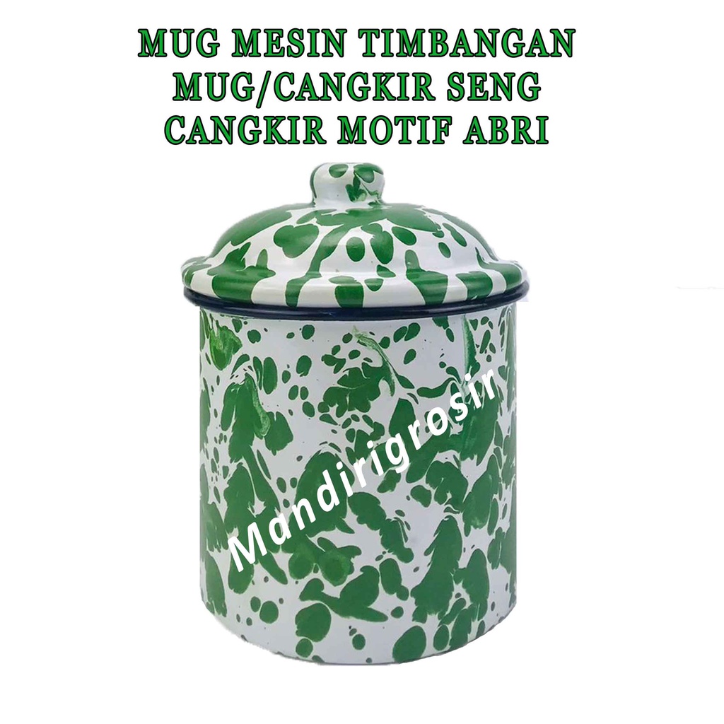 Mug Enamel * Cangkir + Tutup * Mug Loreng Jadul * Cangkir Seng Bercorak