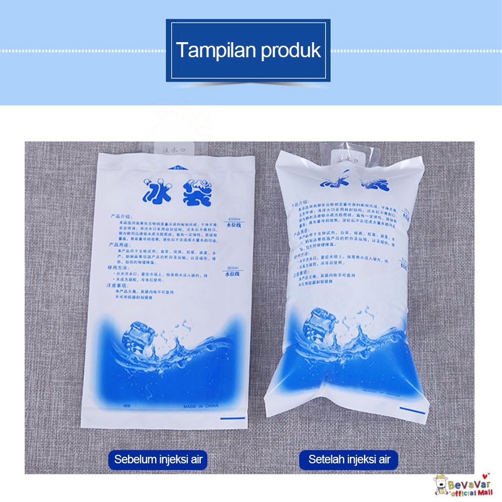 BEVAVAR Ice Gel Pack Bag Jelly Es Pack 200 Ml Untuk Cooler Bags Pendingin Tas Asi