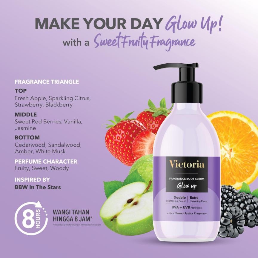 [HERBORIST] VICTORIA FRAGRANCE BODY SERUM GLOW UP 300ML ( UNGU )