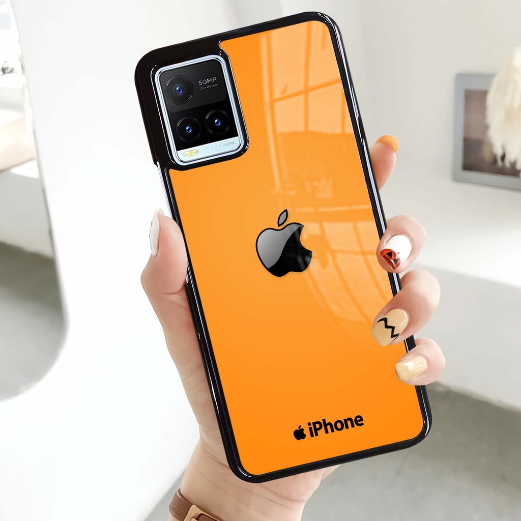Case Glossy Kilau Vivo Y21 Y21S | Y21T Y21A | Y33S Y33T  | Casing Pelindung Hp | Motif Logo Apple
