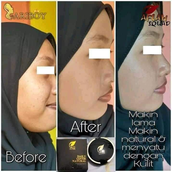 BEDAK DAILY COVER NATURAL SR12 / BEDAK PADAT TAHAN LAMA  / MENUTUPI BEKAS JERAWAT FLEK HITAM