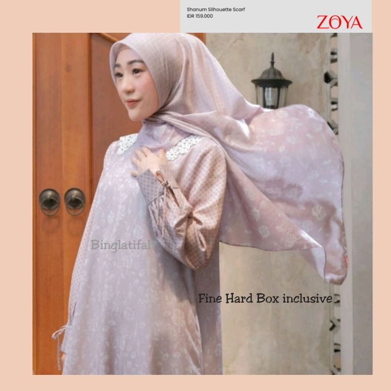Scarf Shanum Silhoutte - Segiempat Motif Kerudung Hijab by Zoya