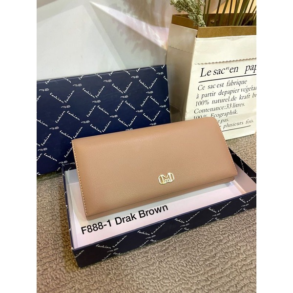 Dompet Lipat Panjang Wanita Kode F888-1 Size 19x9 Free Box