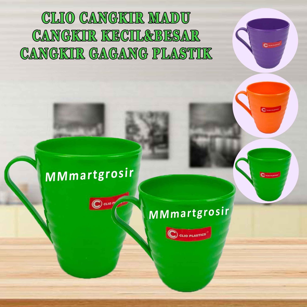 Clio Cangkir Madu / Cangkir Gagang Plastik / Mug Cangkir Minum / Random