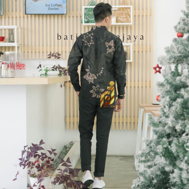MLIWIS Kemeja Baju Batik Pria Lengan Panjang S-XXL Kasual Modern Solo Sragenan