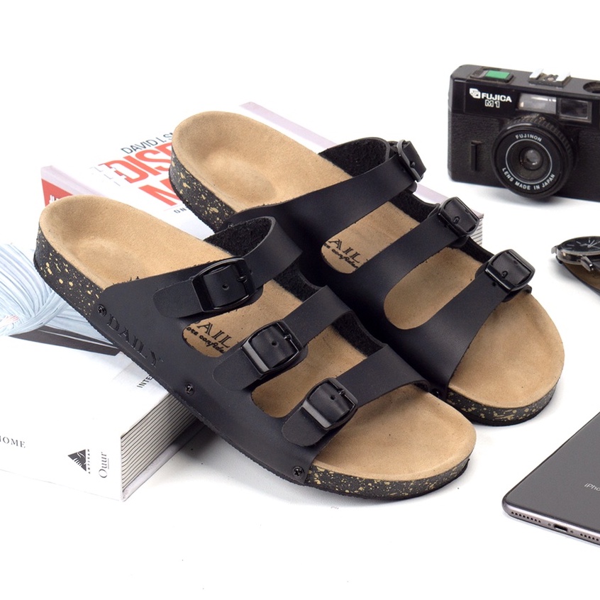 FARGO CREAM |ManNeedMe x DAILY| Sandal Pria Sendal Casual Kulit ORIGINAL