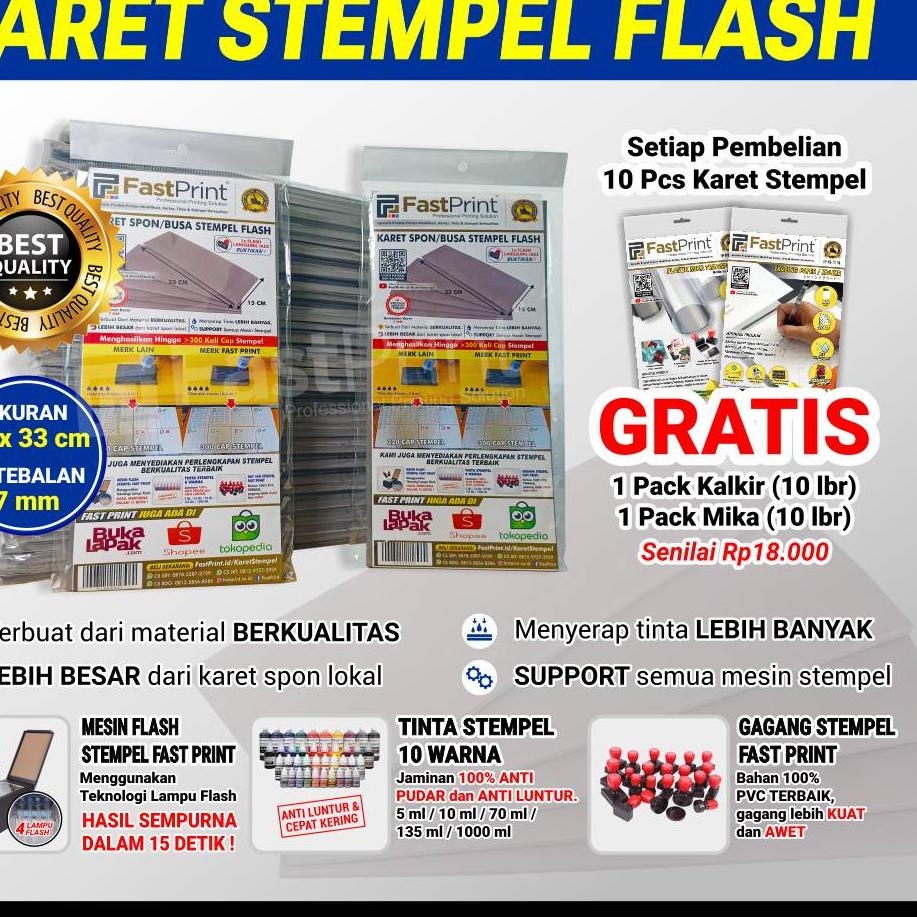 

SALE!!Karet Busa Spon Stempel Flash Kilat Warna 15x33 CM|KD6