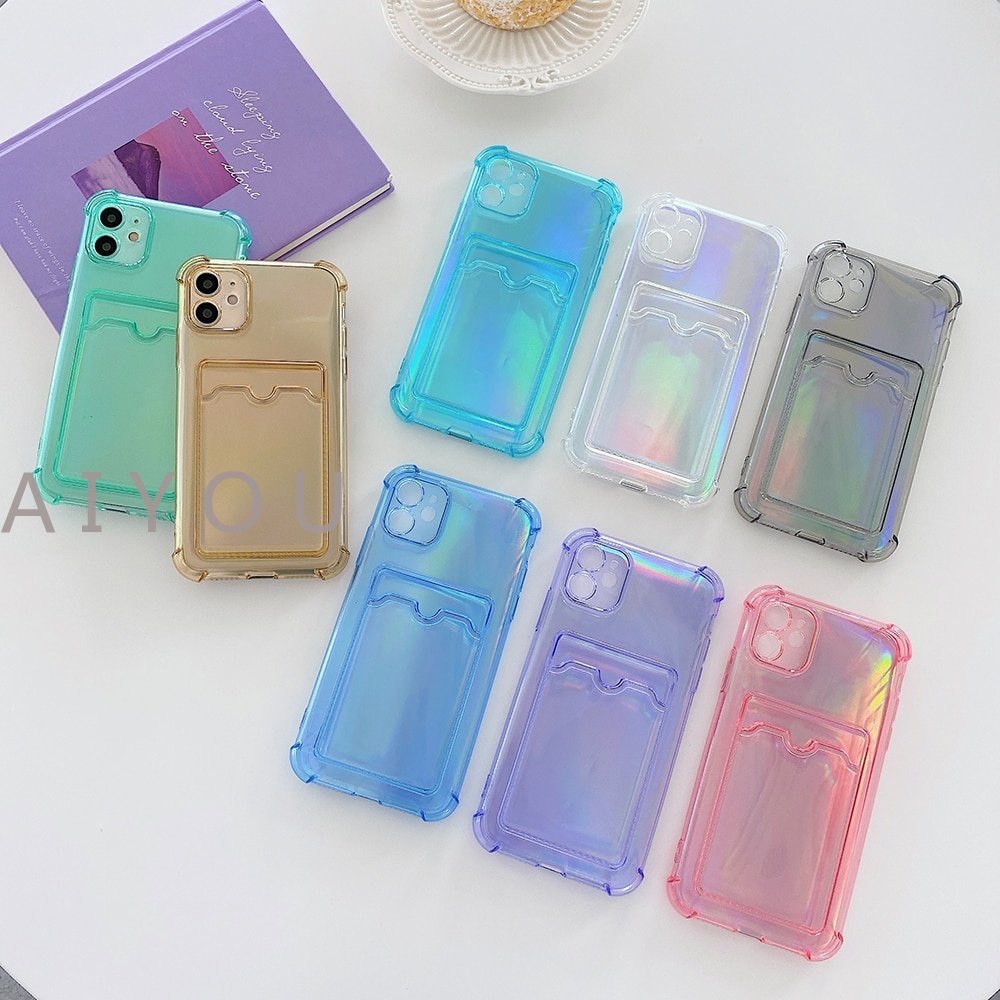 Case Dompet Laser Holder Kartu Untuk iphone 11 12 pro max 7 plus 8 plus Xr XS max 8 plus 7 plus 8 plus Xr XS 11 SE2020