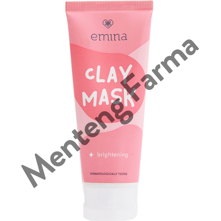 Emina Clay Mask Brightening 60 mL - Masker Scrub Pencerah dan Exfoliator Sel Kulit Mati