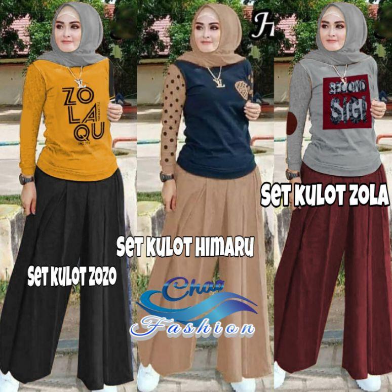 READY SETELAN MUSLIM WANITA / SET KULOT / PAKAIAN MUSLIM WANITA / SETELAN KULOT WANITA / BAJU KULOT 