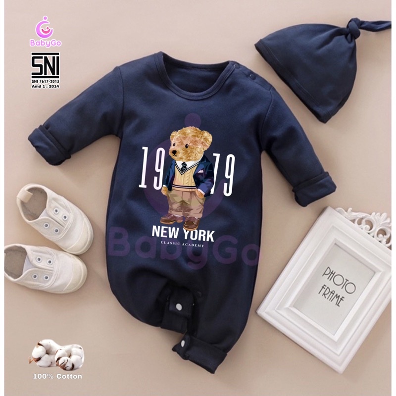 BabyGo Jumper bayi Fashion  Gratis Topi [SNI] 100% Cotton