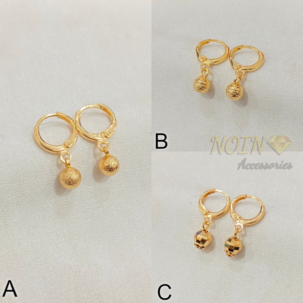 Anting Bola Kerawang Lapis Emas Aksesoris Perhiasan