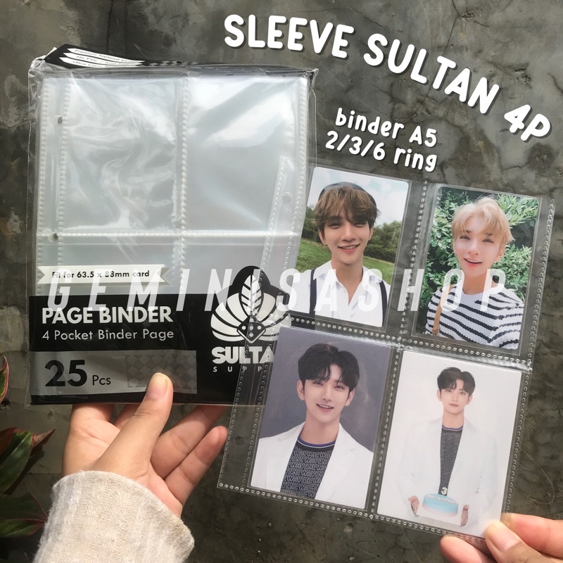 [1 PACK] Sleeve 4P / 8P Sultan Page Binder A5 (2/3/6 Ring) Photocard
