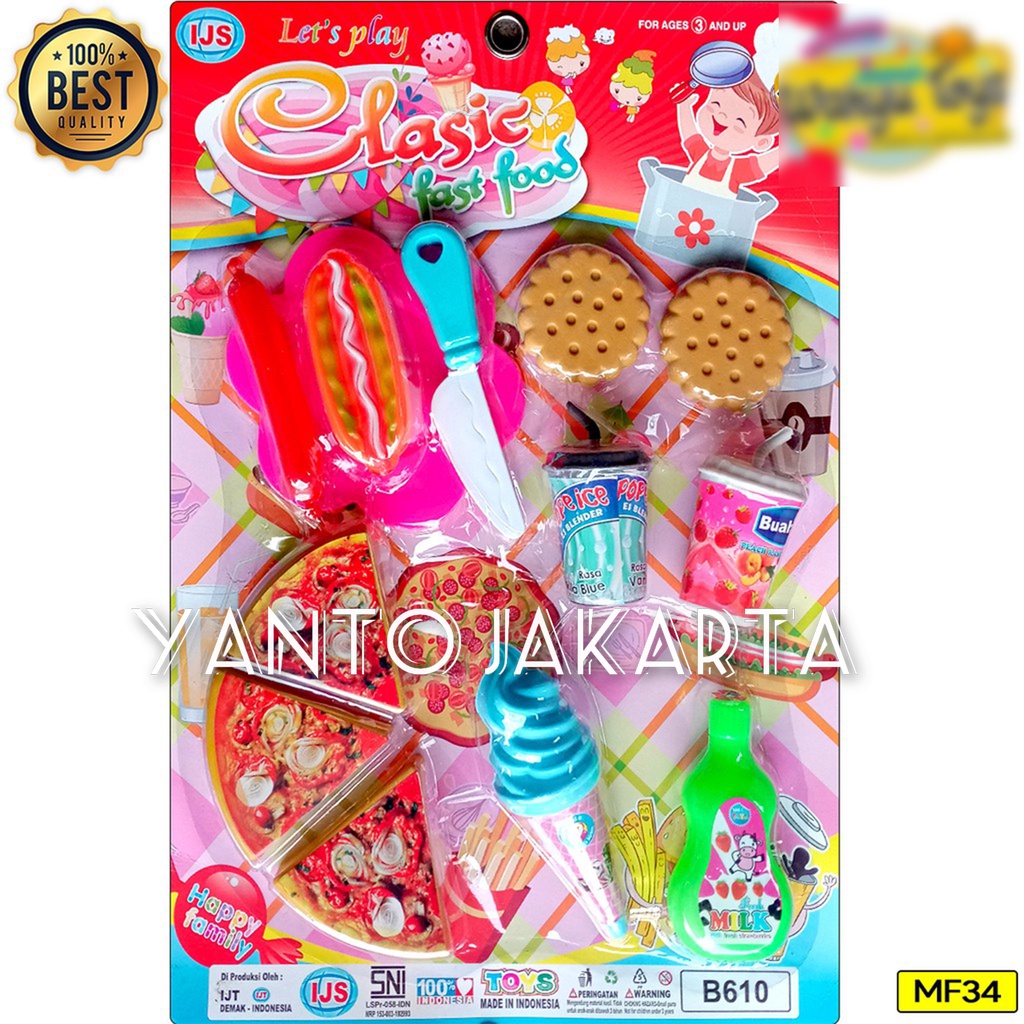 MAINAN ANAK MASAK MASAKAN POTONG PIZZA ICE CREAM SET
