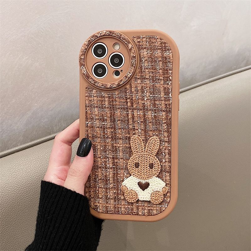 Case Desain Kelinci Bahan flannelette Untuk IPhone 12 13 14 11 Pro Max X Xs Max Xr gftrl