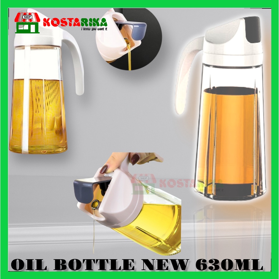 KOSTARIKA Botol Minyak 630ML Kaca / Tempat Minyak 630 ML Anti Tumpah / Botol Kaca Minyak Dapur