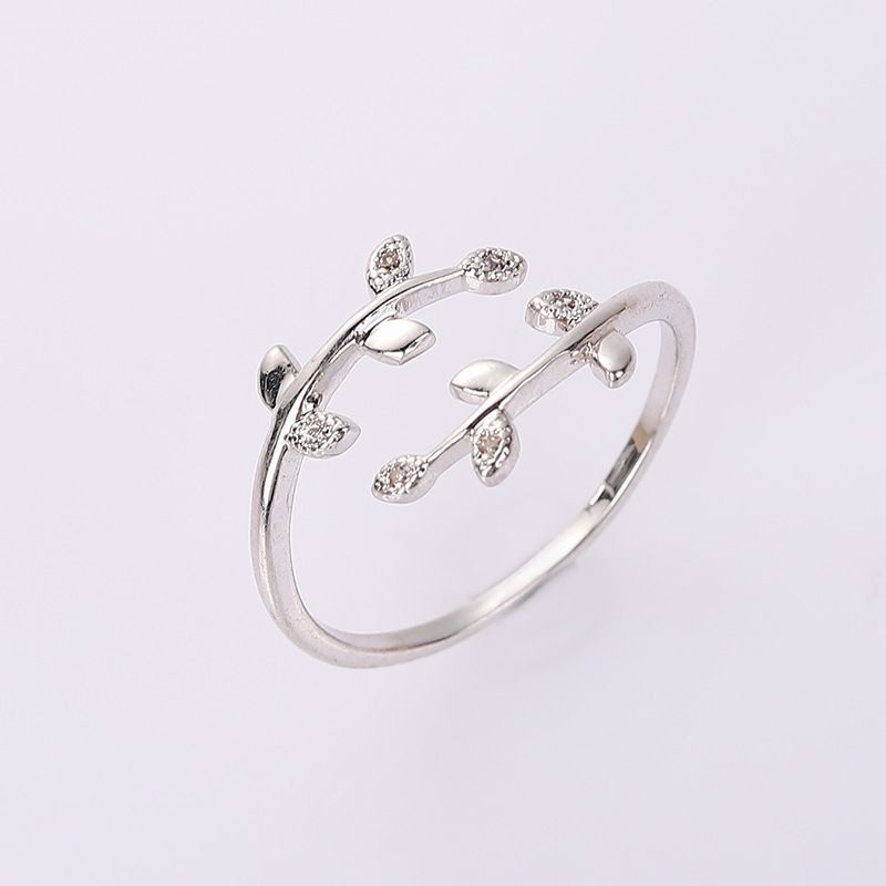 CN09 Cincin Daun lilit warna gold emas silver rosegold wanita korean