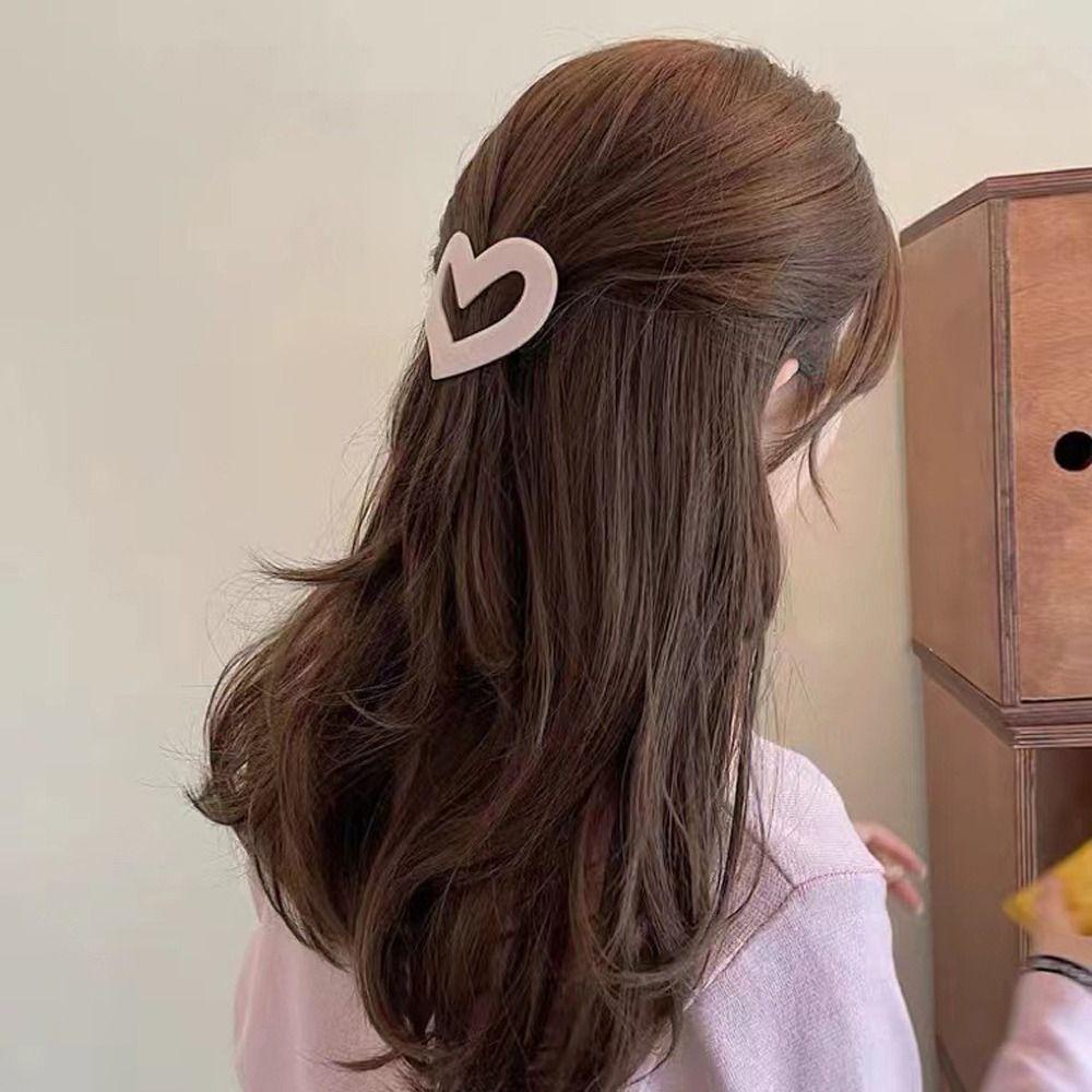 Needway  Wanita Klip Rambut Hadiah Manis Artefak Rambut Serat Asetat Aprikot Bentuk Ponytail Dekorasi Gaya Korea Klip Musim Semi
