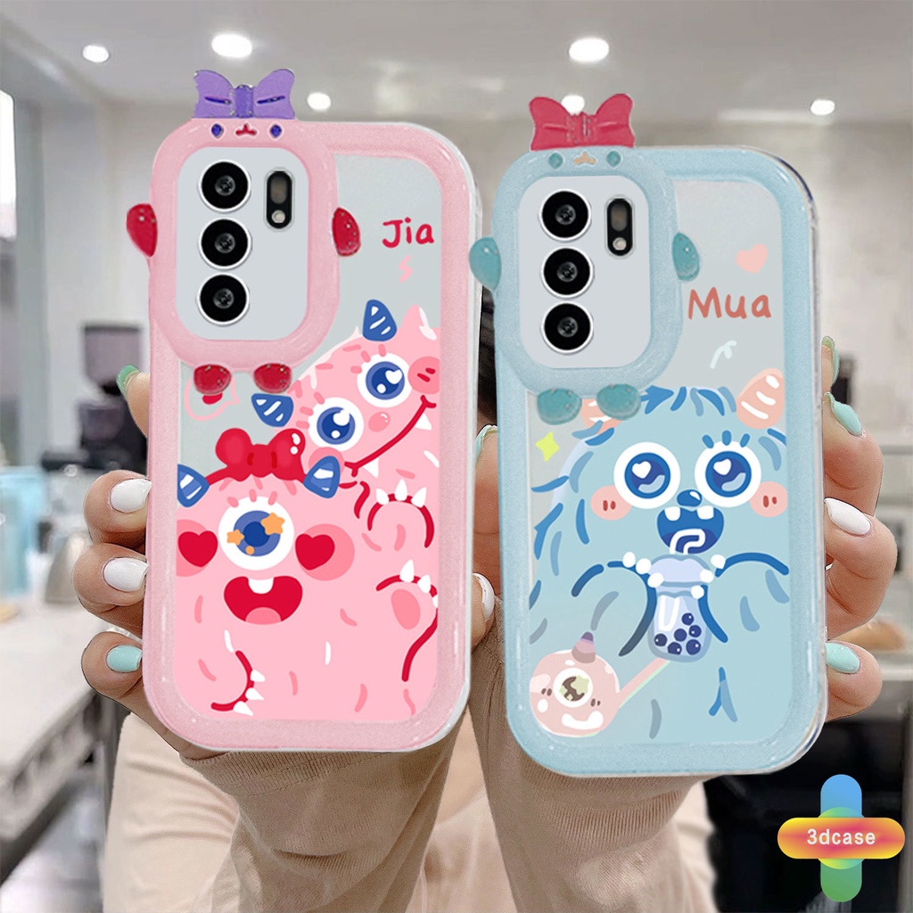 Soft Case OPPO A57 A56 A55 A7 A5 A9 A31 A53 A33 2020 A15 A54 A5S A3S A76 A96 A16 A95 A77S A12 A1K A16E A16K A54S Reno 5 Lite 5F A74 A15S A52 A11K A92 A35 A11 A93 A32 A72 A94 A53S F19 F17 21 PRO A16S A77 A57S A57E Little Monster Lens Anti-fall Case