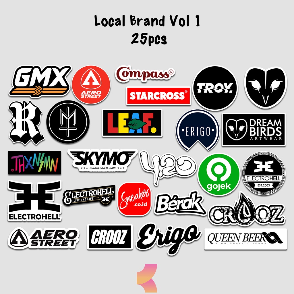 

Stiker Local Brand Tumbler Laptop Koper Helm Sticker Brand Distro Anti Air Case Hp Gitar Koper Ipad