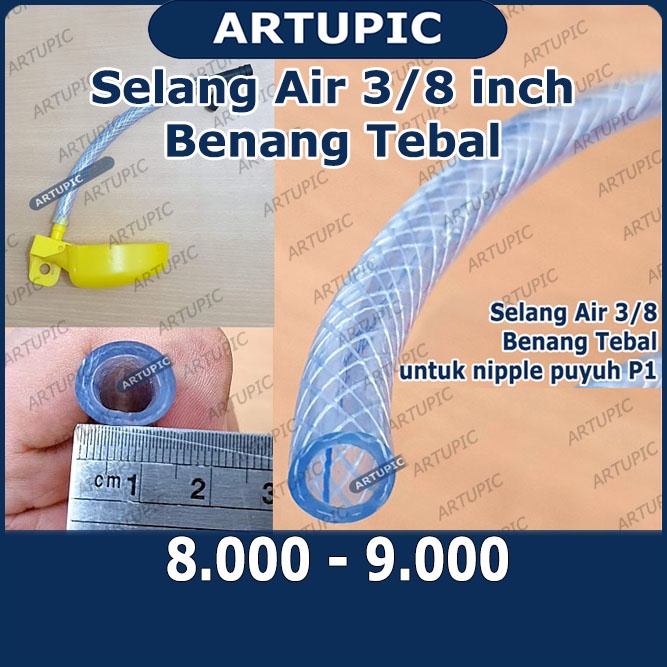 Selang Air Benang 3/8 TEBAL 3 per 8 Transparant Bening 3per8