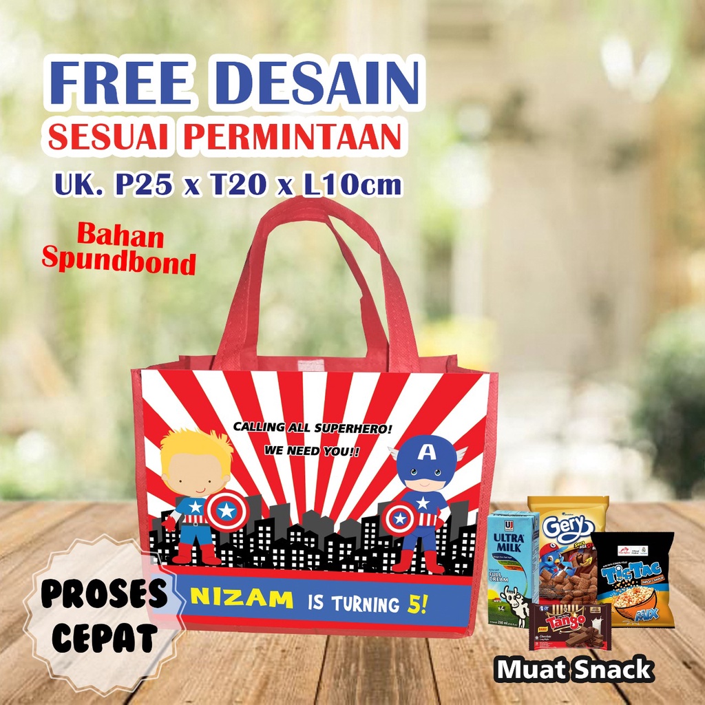 TAS SOUVENIR ULTAH ANAK / TAS SOUVENIR CUSTOM LUCU