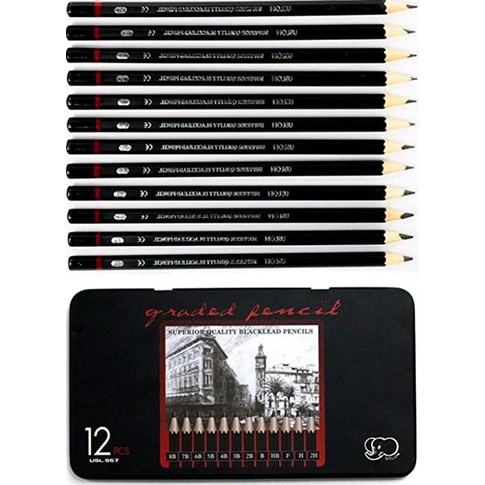 

Superior Blacklead Pencils 12pcs Free Case Set Pensil Sketsa Drawing