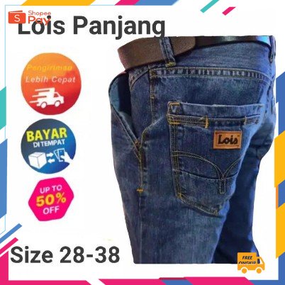 OVERSIZE SLIM FIT KOREAN / ️100% Terpercaya️ - promo cuci gudang Celana panjang jeans pria lois lQis