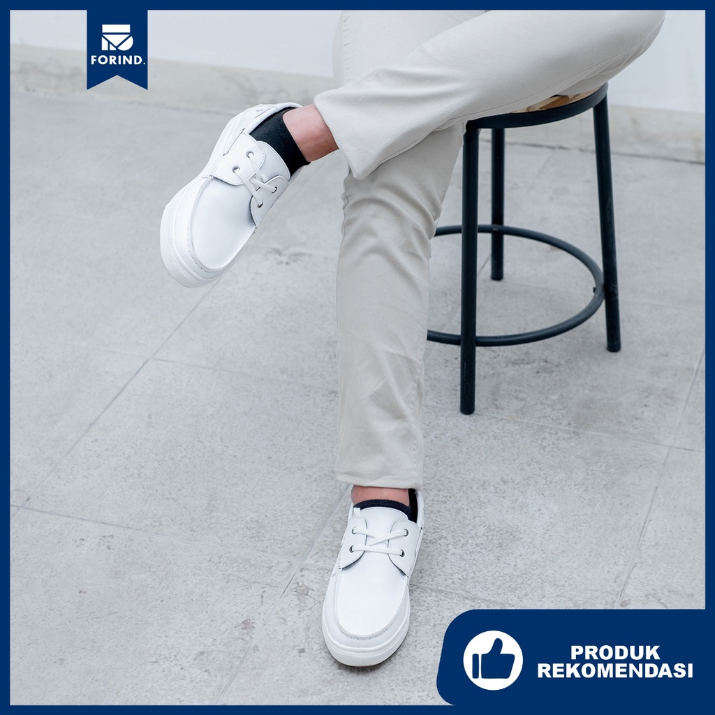 Wilson White | Sepatu Sneakers Boat Hitam Original Sneaker Casual Sniker Kasual Jalan Pria Lokal Ori Footwear | FORIND x Lvnatica