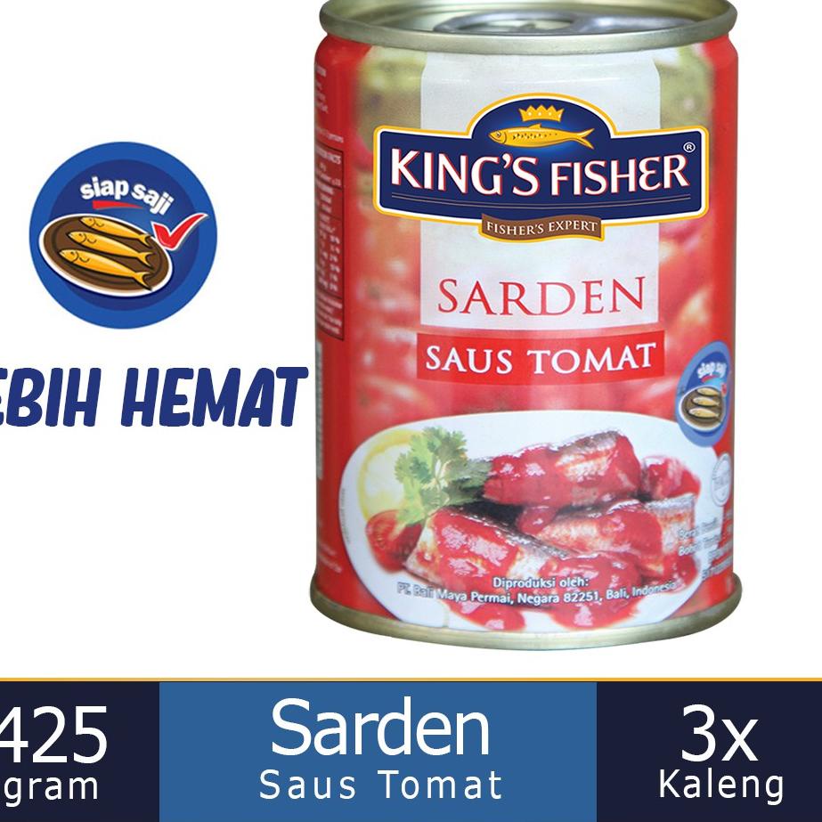 

Sikat abis--King's Fisher Paket 3 pcs Sarden saus tomat Makanan Kaleng 425 gr